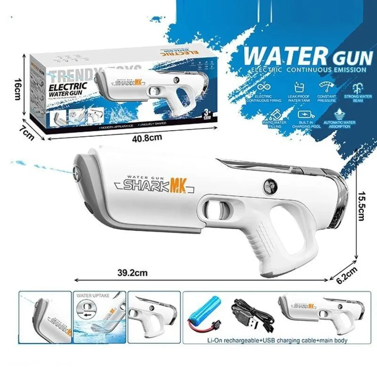 Водяний бластер Shark електричний з автоматичним набором води - Зображення 4