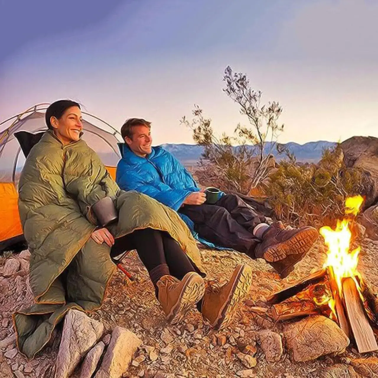 Водонепроникна пухова ковдра 200x140 см для туризму та походів AND-8-AND-9 - Зображення 7