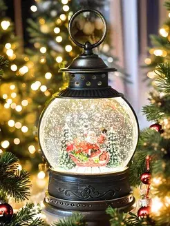 Чарівний ліхтар круглої форми "З анімацією" 26 см., новорічний світильник - Зображення 3