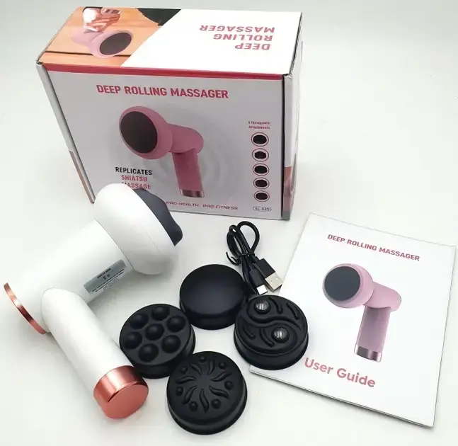 Вібромасажер антицелюлітний акумуляторний масажер Deep Rolling W44 - Зображення 3