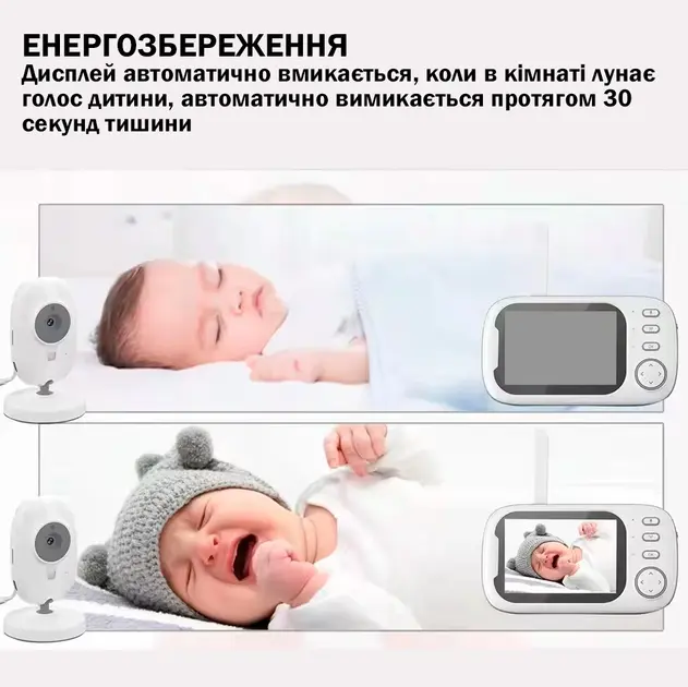 Відеоняня з дисплеєм для мами та дітей для спостереження камера та аудіо зв'язок ABM600 - Зображення 6