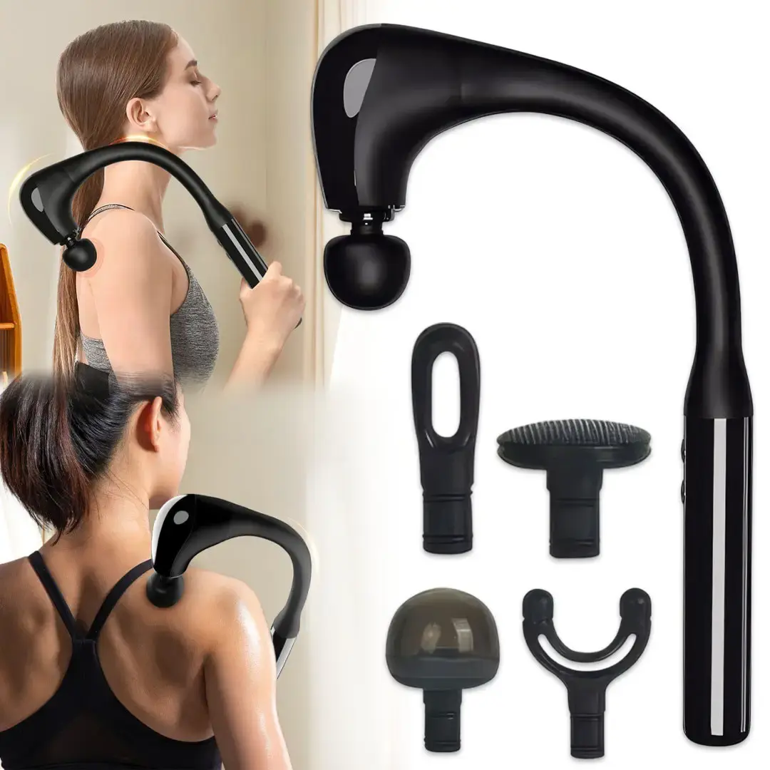 Вигнутий перкусійний масажер для самостійного масажу тіла та м'язів JA-G4 ударний масажер - Зображення 3