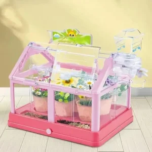 Ігровий набір теплиця для вирощування рослин з насінням та крапельним поливом Рожевий