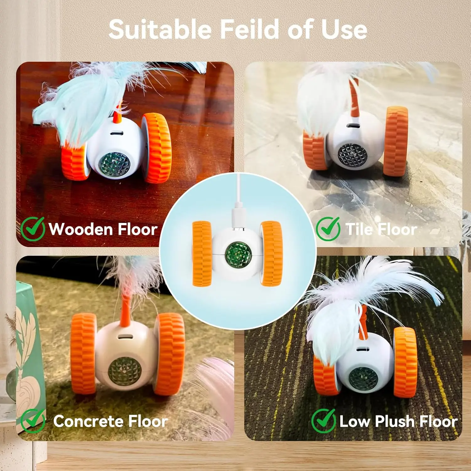 Бадмінтон - мишка,іграшка для тварин USB Cat teaser AND XL-1233 - Зображення 5