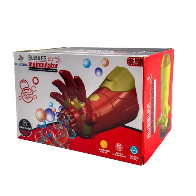 Іграшка-генератор мильних бульбашок рукавичка зі світловими ефектами - Зображення 3