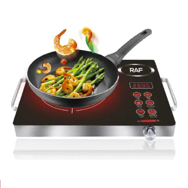 Інфрачервона одноконфоркова електроплита RAF.8003, Електрична настільна плита зі склокераміки для дому, Потужна сенсорна побутова плитка - Зображення 3