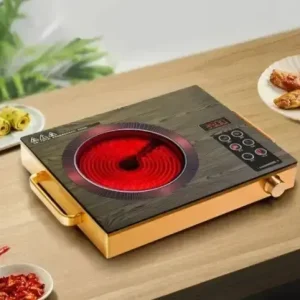 Інфрачервона плита RAF 8004 настільна кухонна електрична одноконфоркова з таймером 2200 Вт коричневий