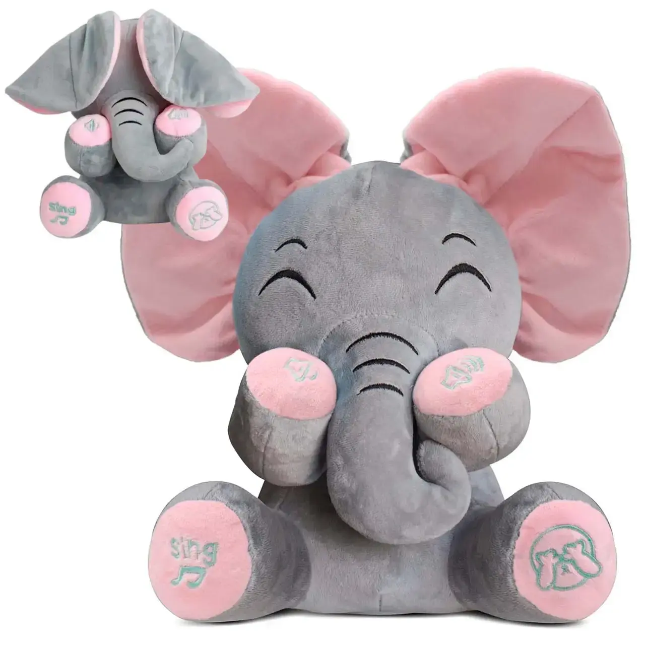 Інтерактивна іграшка Слоненя грає в хованки 35см, від батарейок - Зображення 2