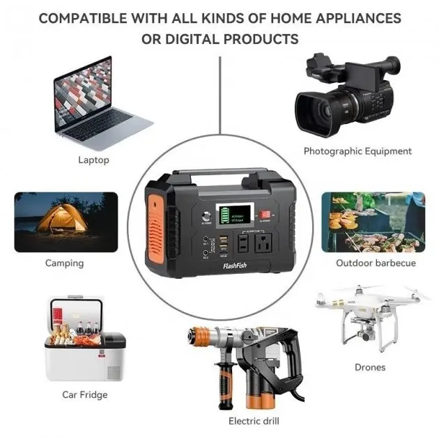Зарядна електростанція акумуляторна портативна Flashfish E200 200W 40800 mAh Portable Power Station (WX300) - Зображення 4