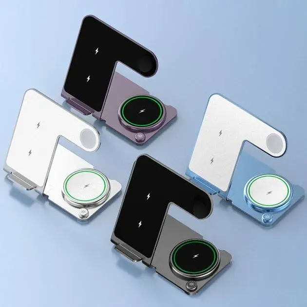 Зарядна станція 3 в 1, підставка для швидкого зарядного бездротового пристрою - Зображення 3