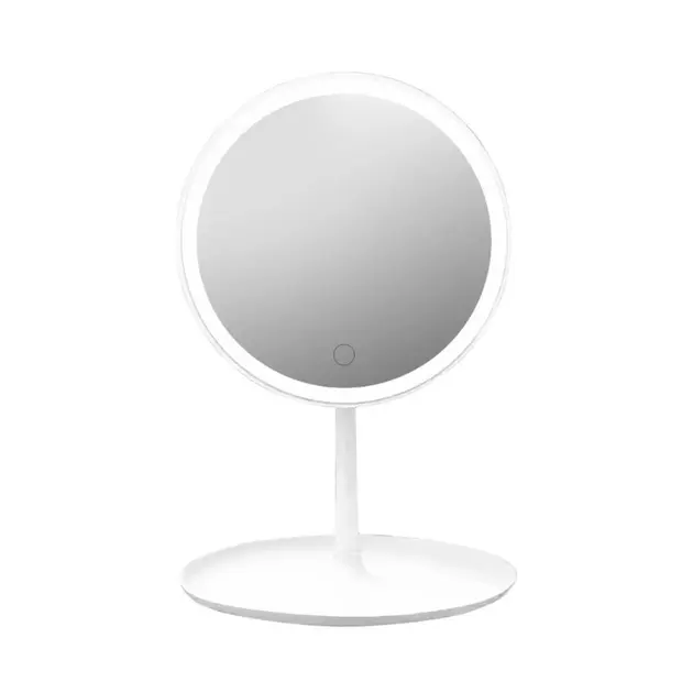 Дзеркало для макіяжу, дзеркало косметичне з LED з яскравим лід підсвічуванням, вбудованим акумулятором, біле - Зображення 2