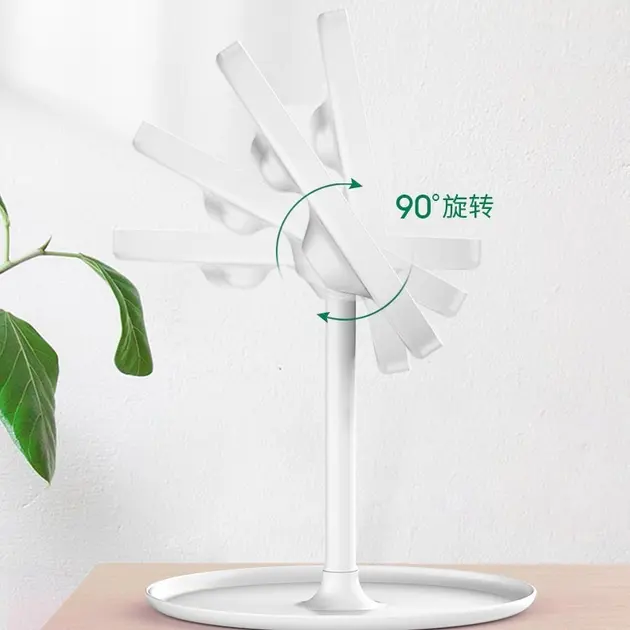 Дзеркало для макіяжу, дзеркало косметичне з LED з яскравим лід підсвічуванням, вбудованим акумулятором, біле - Зображення 5