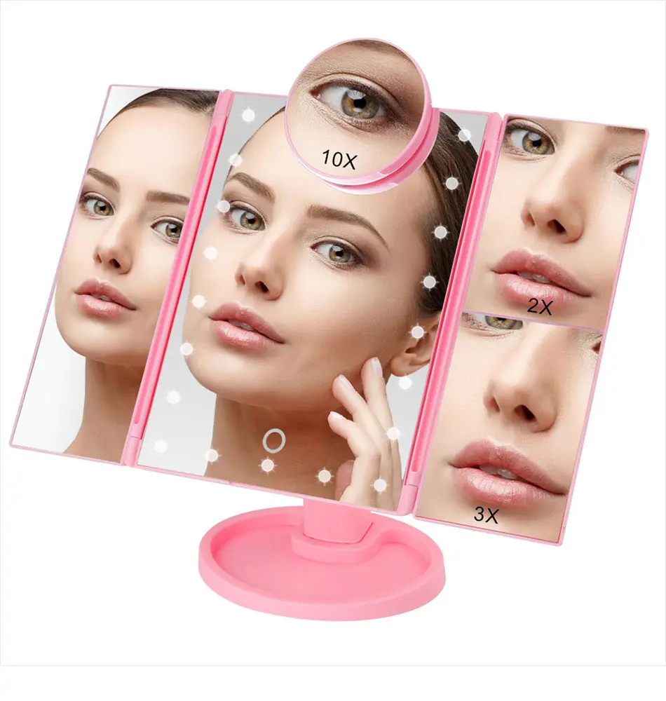 Дзеркало потрійне для макіяжу Superstar Magnifying Mirror із LED-підсвічуванням прямокутне зі збільшенням - Зображення 2