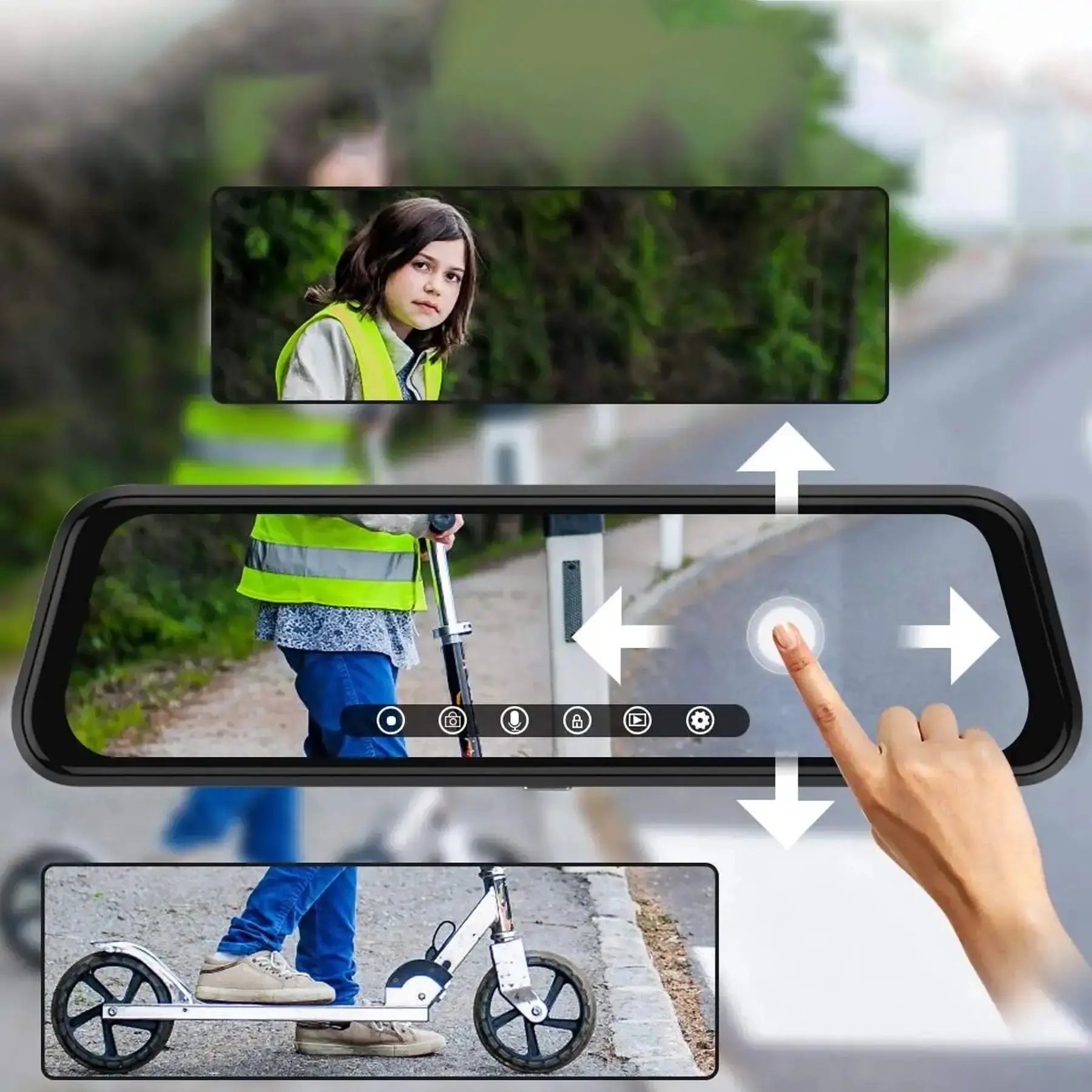 Дзеркало-відеореєстратор з камерою заднього виду та сенсорним екраном, H02 - Зображення 4