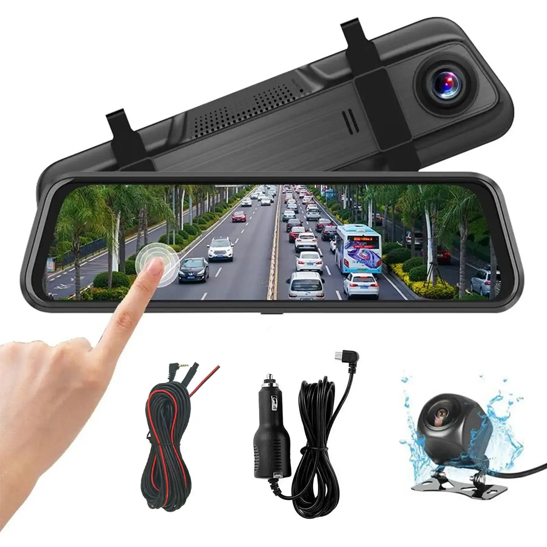 Дзеркало-відеореєстратор з камерою заднього виду та сенсорним екраном, H02 - Зображення 3