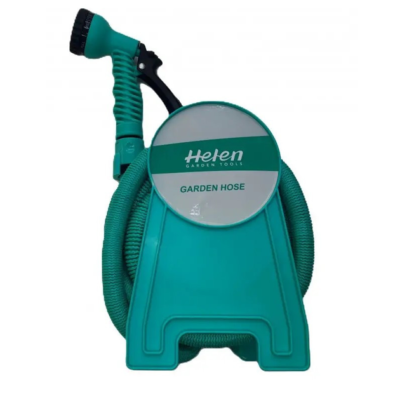 Шланг поливальний 15 м з котушкою і розпилювачем з 7 режимами Helen Garden Tools шланг садовий, що розтягується