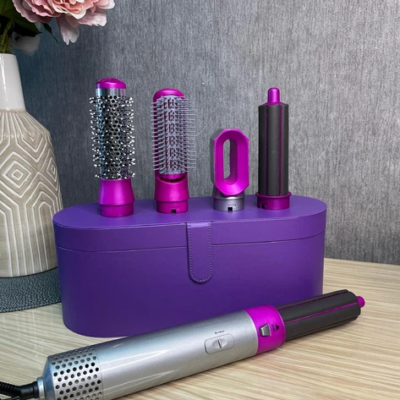 Стайлер + Коробка 5в1 HAIR BRUSH Styler для різних типів волосся з функціями надання об'єму, випрямлення, укладання Фіолетовий