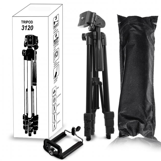 Штатив металевий універсальний для телефону та фотоапарата Tripod 3120 портативний трипод 0,35-1.02м